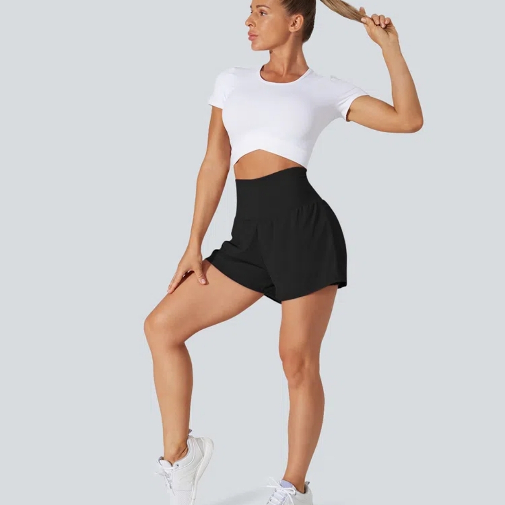 NWT Halara Super High Waisted 2-in-1 Yoga Shorts 2.5" NWT Size XL-Long